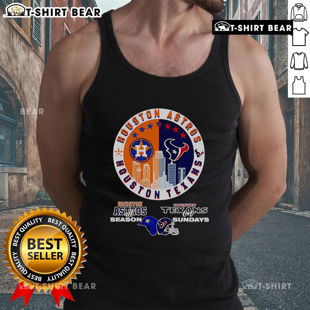 Official Houston Astros all-season tank top for Texans on Sundays, featuring team colors and logo in a stylish design.