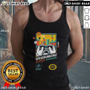 Official Mario SGDQ Speedrunning 2025 Retro Gamer Tank Top featuring vibrant graphics and a stylish design for gamers.