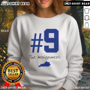 Official No. 9 The Assignment Kentucky Sweatshirt in navy blue, featuring a stylish design perfect for casual wear.