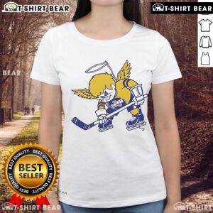 Official St. Paul Fighting Saints 1992-93 Hockey ladies tee featuring vintage design and team logo.