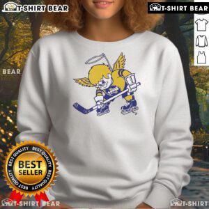 Alt Text: Official St. Paul Fighting Saints 1992-93 hockey sweatshirt featuring team logo and vintage design.