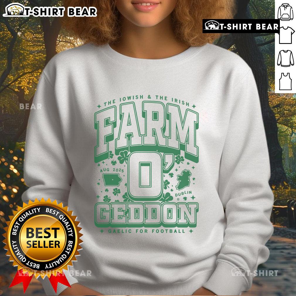Alt Text: Official Iowish and Irish Farm OGeddon Gaelic for Football Max Collegiate Sweatshirt in vibrant colors.