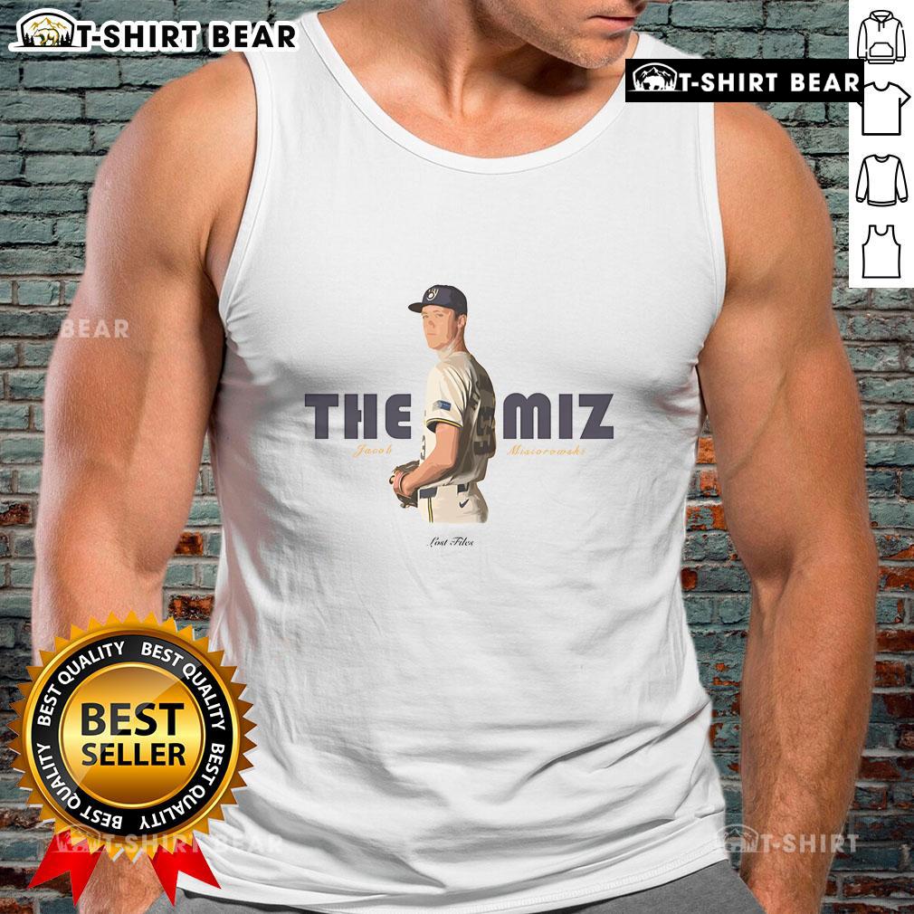 Official The Miz Jacob Misiorowski Milwaukee Brewers tank top featuring team logo and stylish design for fans.