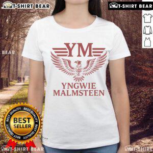 Alt Text: Official Yngwie Malmsteen Rosso Tempesta Ladies Tee featuring vibrant design and stylish fit for fans of rock music.