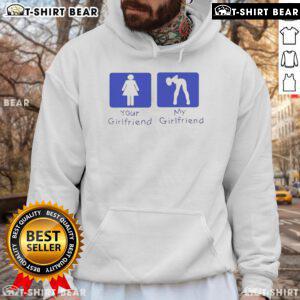 Official Your Girlfriend Vs My Girlfriend Hoodie featuring bold graphics and a stylish design for casual wear.