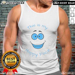Original 'This Is My Happy Face' Tank Top in vibrant colors, perfect for casual wear and expressing joy.