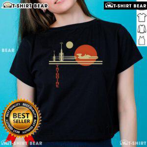 Premium A Night on Tatooine Ladies Tee featuring a stylish design inspired by the iconic Star Wars universe.