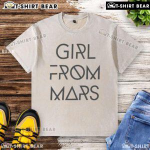 Premium Ash Girl From Mars Washed T-Shirt featuring a stylish graphic design, perfect for casual wear and space enthusiasts.