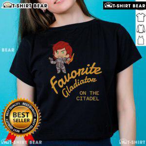 Alt Text: Premium Favorite Gladiator on the Citadel Ladies Tee featuring a stylish design perfect for casual wear.