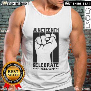 Premium Juneteenth Celebrate Freedom Fist Tank Top showcasing a vibrant design celebrating freedom and unity.