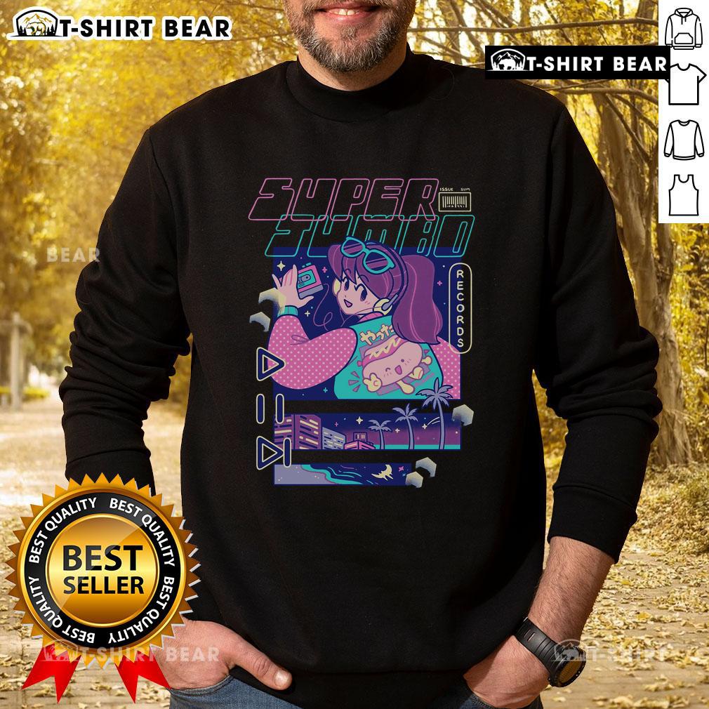 Alt Text: Premium Kristin Ridgley Superjumbo Nights Sweatshirt in cozy fabric, perfect for stylish comfort on chilly nights.