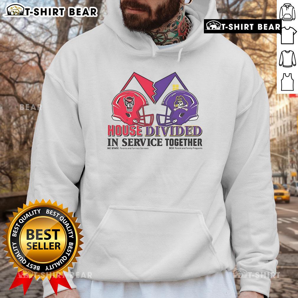 Premium NC State Wolfpack vs East Carolina Pirates House Divided hoodie showcasing team spirit and unity in style.