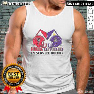 Premium NC State Wolfpack vs East Carolina Pirates house divided tank top for fans of both teams, showcasing team spirit.