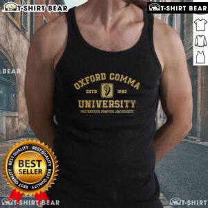 Premium Oxford Comma University tank top established 1893, featuring a stylish design and comfortable fit for fans.
