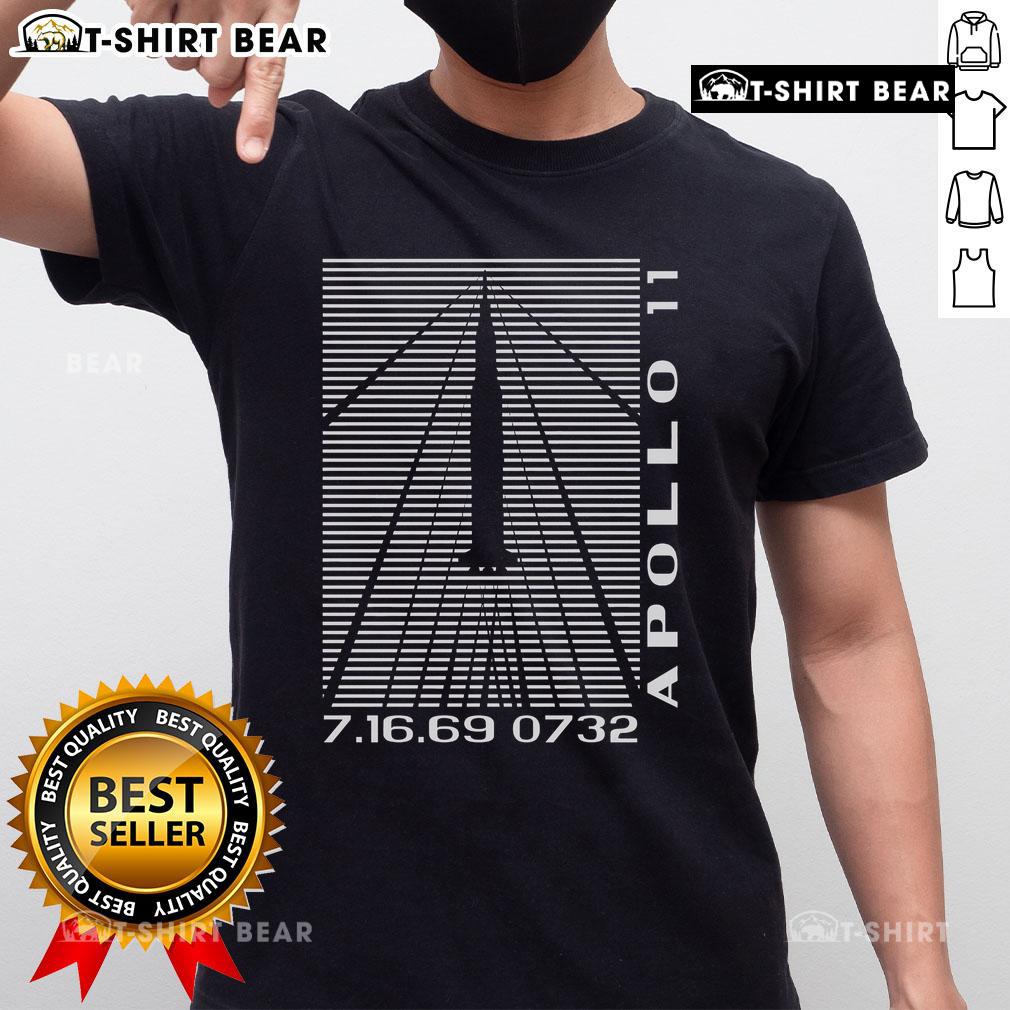Premium Shockwaves Apollo 11 Retro Space T-Shirt featuring vintage design and iconic moon landing graphics.
