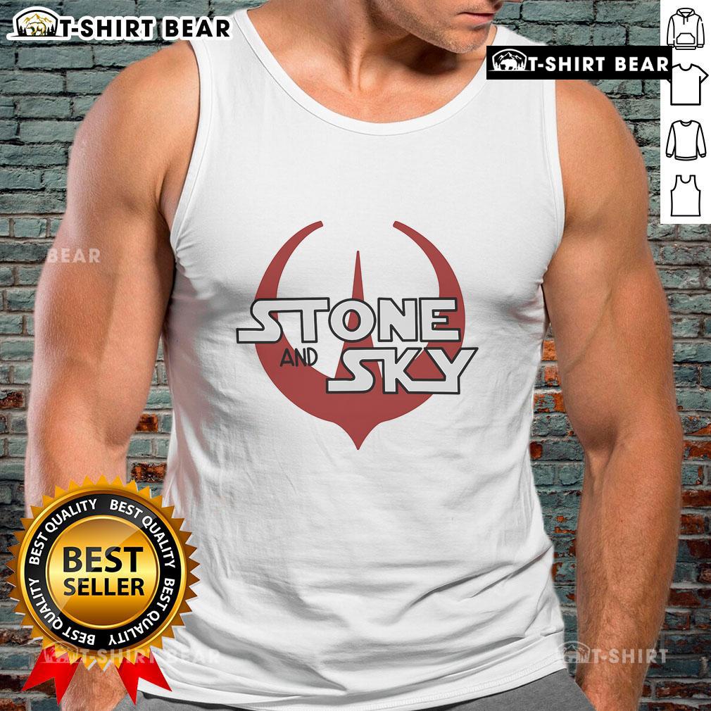 Stylish Premium Stone and Sky Tank Top displayed on a mannequin, showcasing a trendy design for summer fashion.
