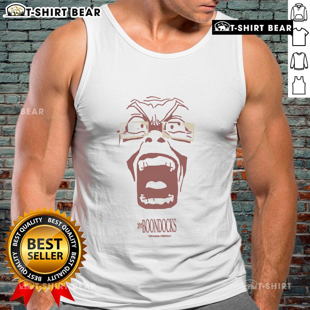 Alt Text: Premium The Boondocks Granddad Sand Tank Top featuring a stylish design inspired by the iconic animated series.