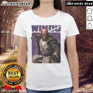 Premium Windu Dirty Star Wars Ladies Tee featuring a stylish graphic design for fans of the iconic sci-fi franchise.