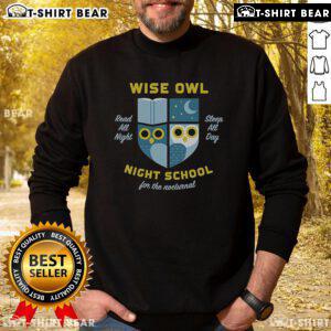 Premium Wise Owl Night School Sweatshirt featuring a cozy design and vibrant owl graphic for stylish nighttime comfort.