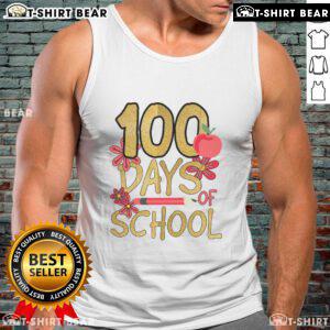 Pretty 100 Days of School tank top featuring colorful designs, perfect for celebrating the 100th day of school fashionably.