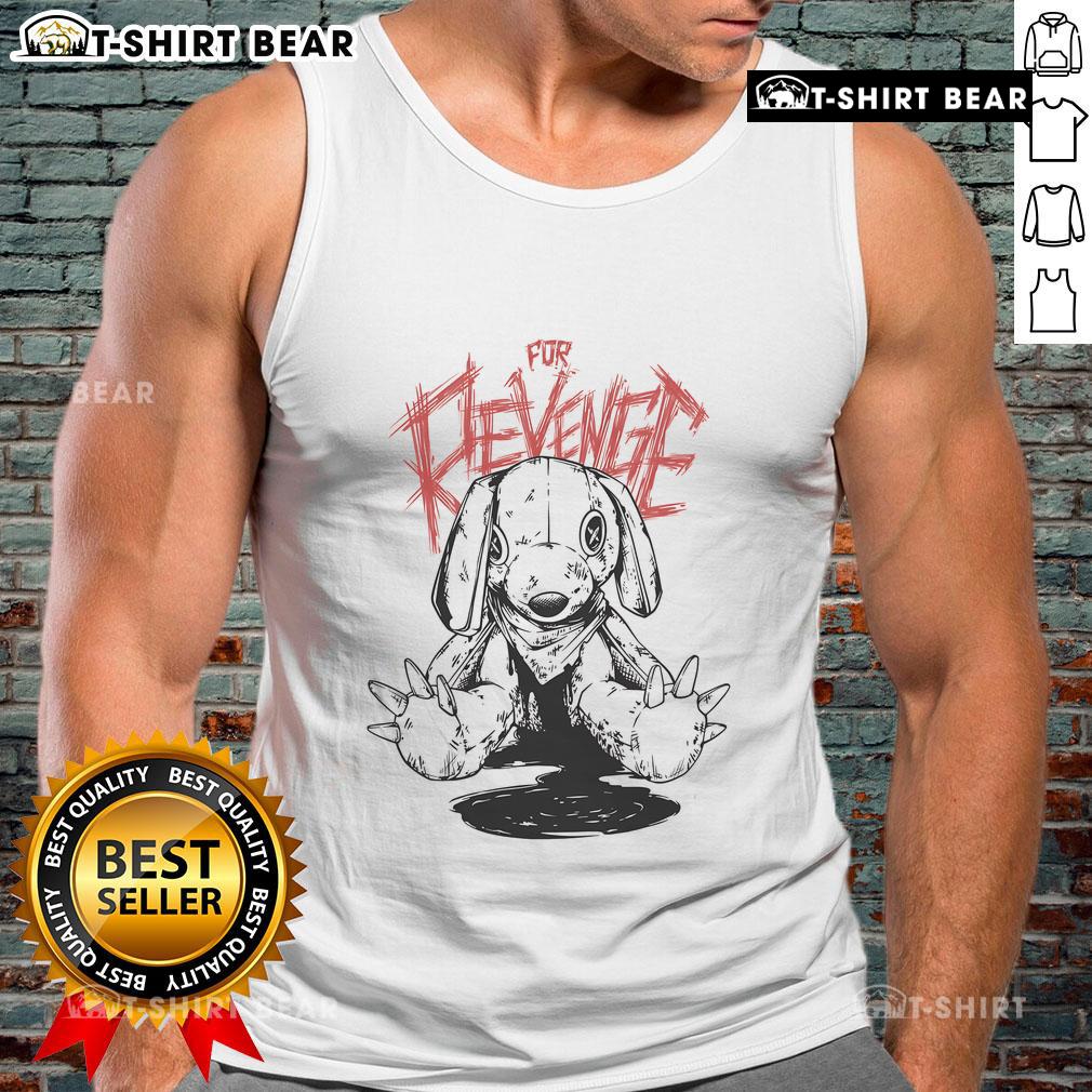 Pretty For Revenge tank top featuring cute stuffed animals, symbol of revenge, perfect for bold fashion statements.