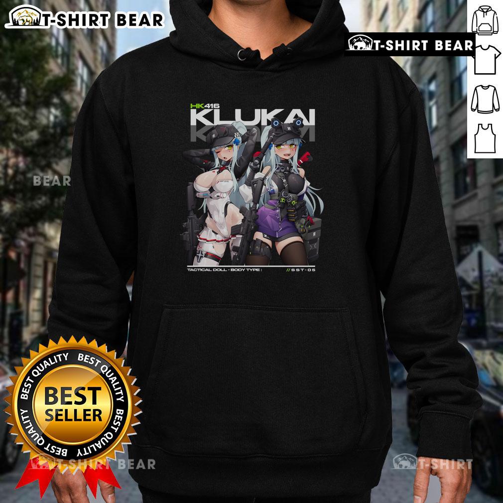 Pretty HK416 Klukai Girls Frontline 2 Exilium Hoodie featuring vibrant design and stylish fit for fans of anime merchandise.