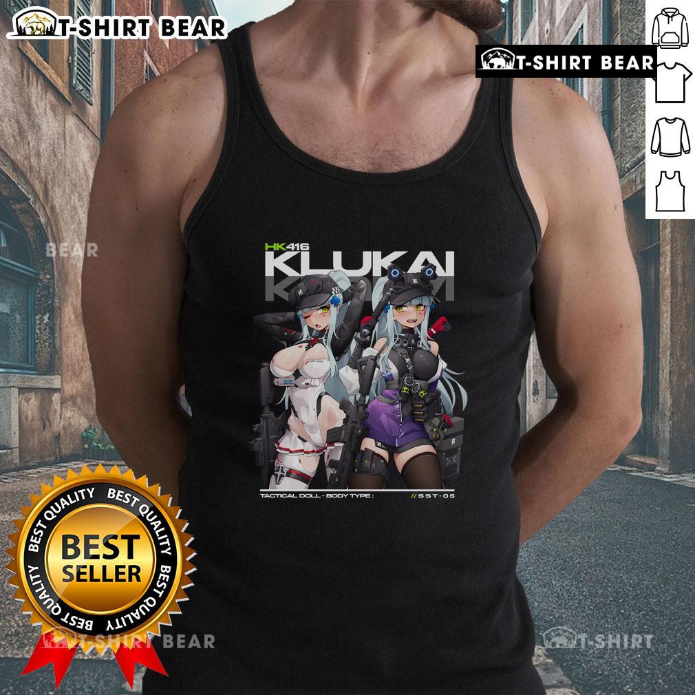 Pretty HK416 Klukai Girls Frontline 2 Exilium tank top featuring vibrant graphics and stylish design for fans.