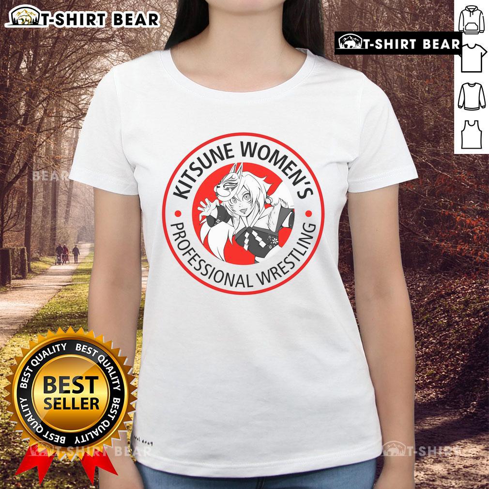 Pretty Kitsune women's professional wrestling tee featuring a vibrant design, perfect for wrestling fans and casual wear.