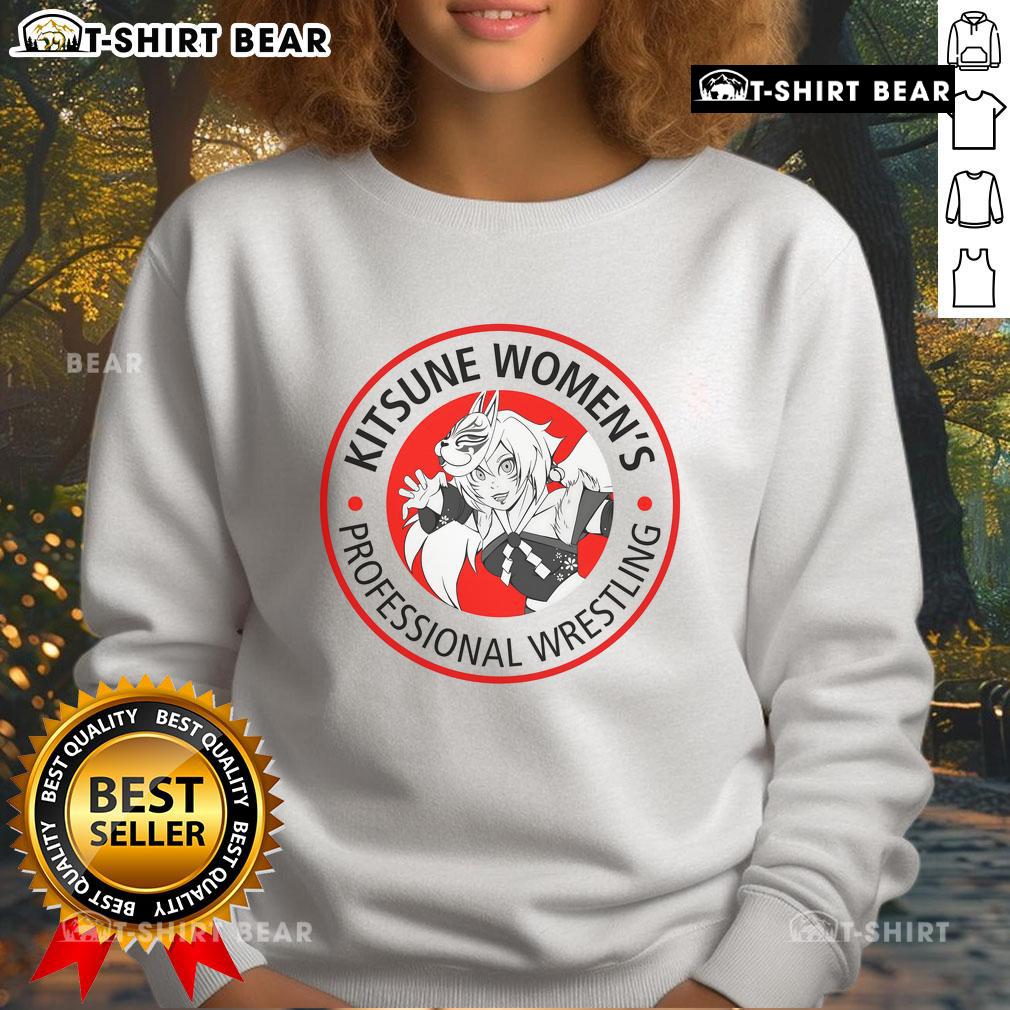 Pretty Kitsune women's professional wrestling sweatshirt featuring vibrant design and comfortable fit for fans.