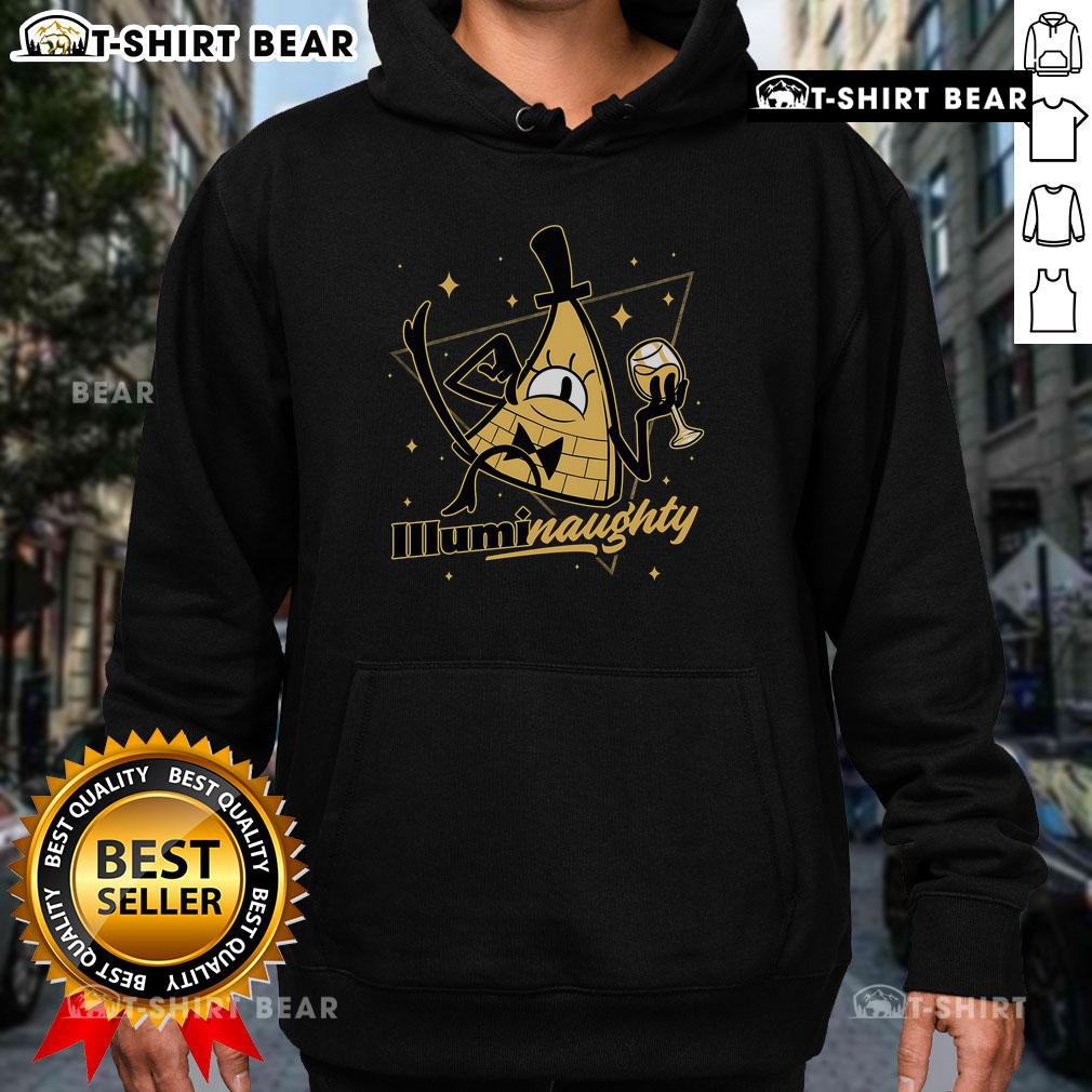 Pretty Naughty Illuminati Triangle Gravity Falls Bill Cipher Hoodie featuring a vibrant design of Bill Cipher's iconic triangle.