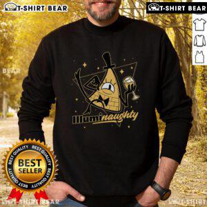 Alt Text: Pretty Naughty Illuminati Triangle Gravity Falls Bill Cipher Sweatshirt featuring a vibrant triangle design.