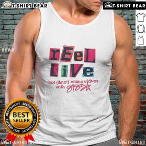 Pretty Reel Live with Hot Not Music Videos featuring a model in an 8485 tank top, showcasing vibrant style and music.