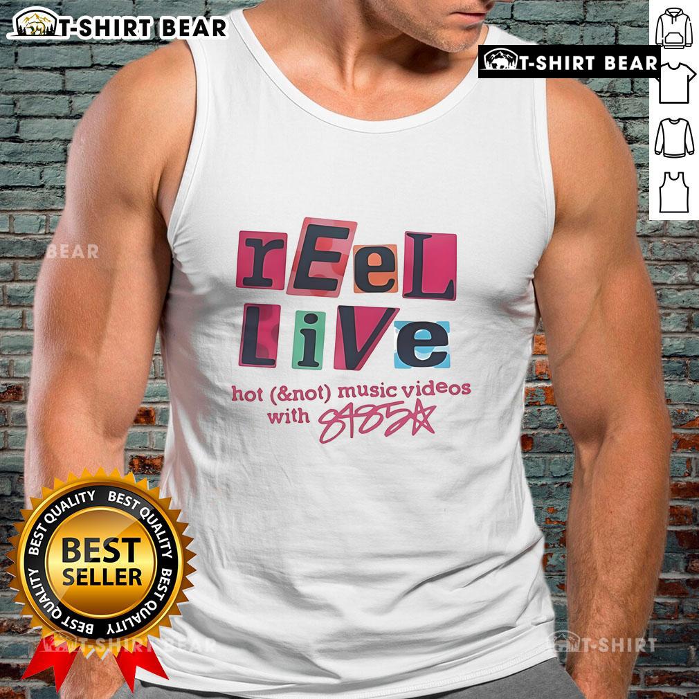 Pretty Reel Live with Hot Not Music Videos featuring a model in an 8485 tank top, showcasing vibrant style and music.