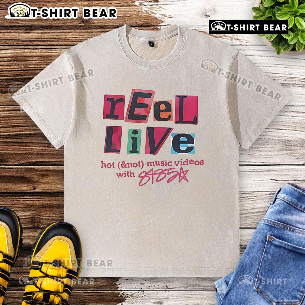 Alt Text: Pretty Reel Live with Hot Not music videos features a stylish 8485 washed t-shirt in vibrant colors.