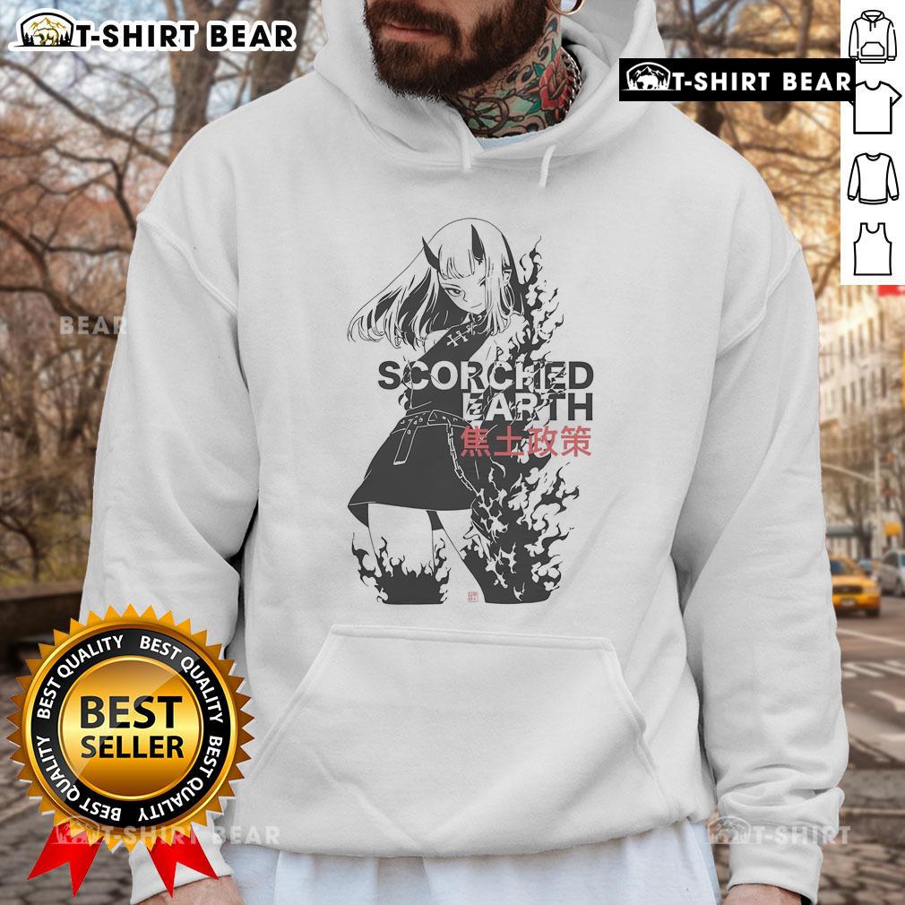 Pretty Scorched Earth anime hoodie featuring vibrant graphics and unique design for anime enthusiasts.