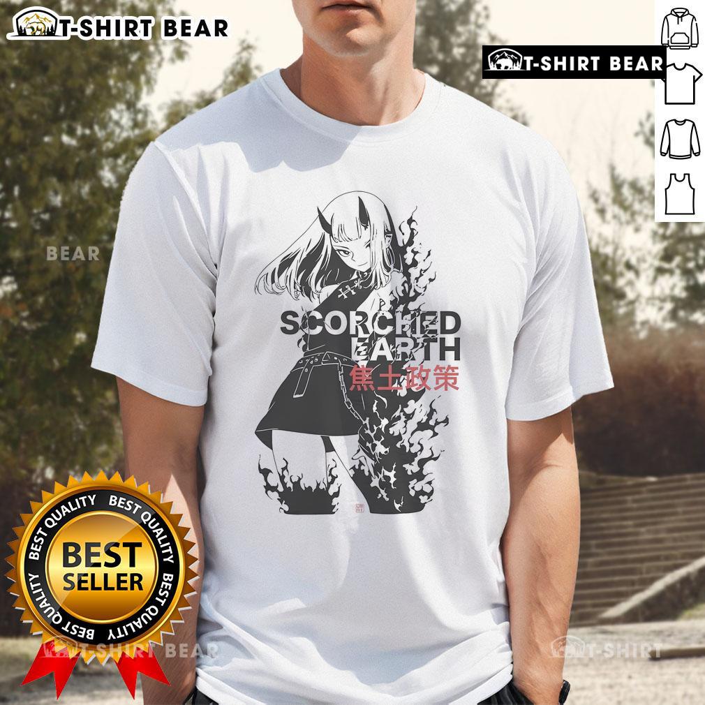 Pretty Scorched Earth Anime T-Shirt featuring vibrant graphics and a unique design perfect for anime fans.