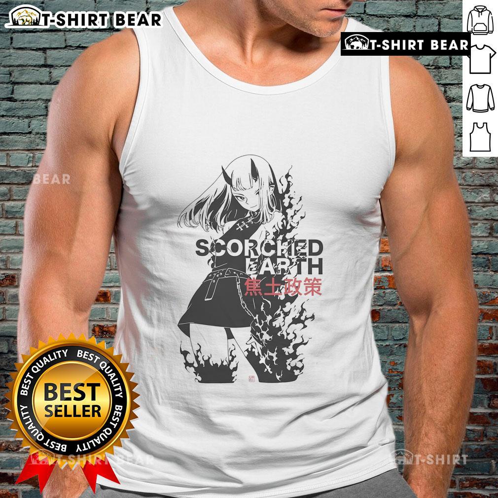 Stylish Pretty Scorched Earth Anime Tank Top featuring vibrant artwork and a comfortable fit for anime fans.