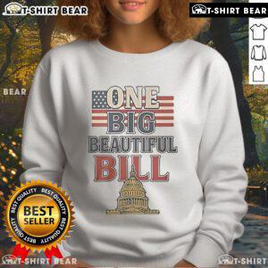 Top America One Big Beautiful Bill Resist Flag Sweatshirt showcasing patriotic design and vibrant colors.