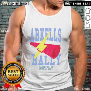 Top Arkells The Rally 2025 Event Tank Top featuring vibrant design, perfect for music festival fans and Arkells supporters.