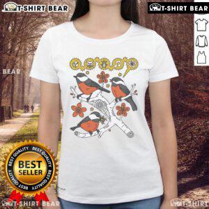 Alt Text: Chickadee Ladies Tee from Top Bird Collective featuring a stylish design with chickadee birds, perfect for bird lovers.