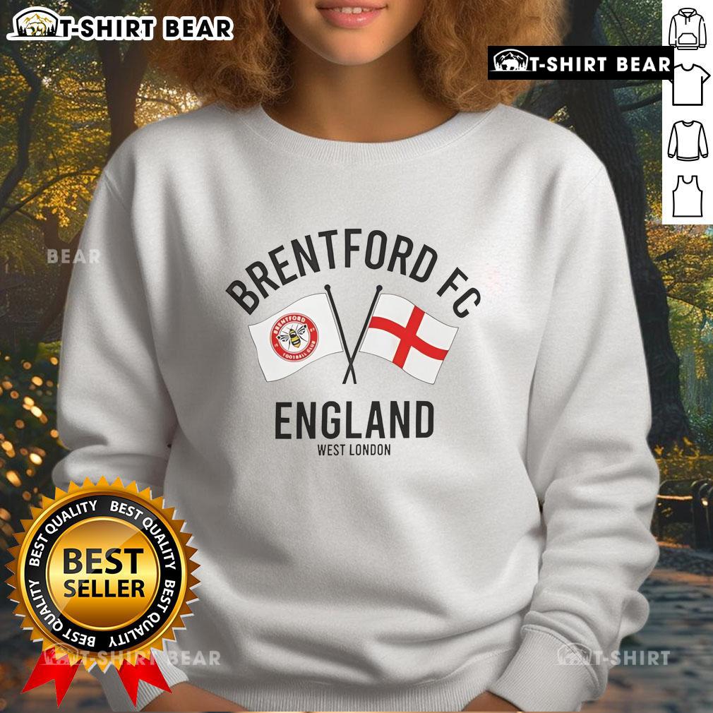 Brentford FC sweatshirt featuring the club logo, perfect for fans in West London. Stylish and comfortable sportswear.
