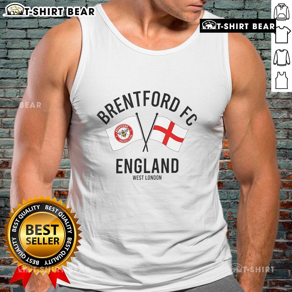 Stylish Brentford FC tank top showcasing the team's colors, perfect for fans in West London, England.