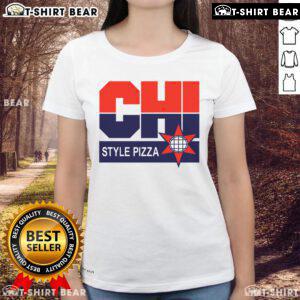 Top CHI Dream Team Style Pizza Ladies Tee featuring vibrant graphics and a trendy design for pizza lovers.