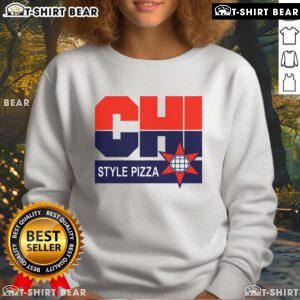 Cozy Top CHI Dream Team Style Pizza Sweatshirt featuring vibrant pizza graphics, perfect for casual wear and pizza lovers.
