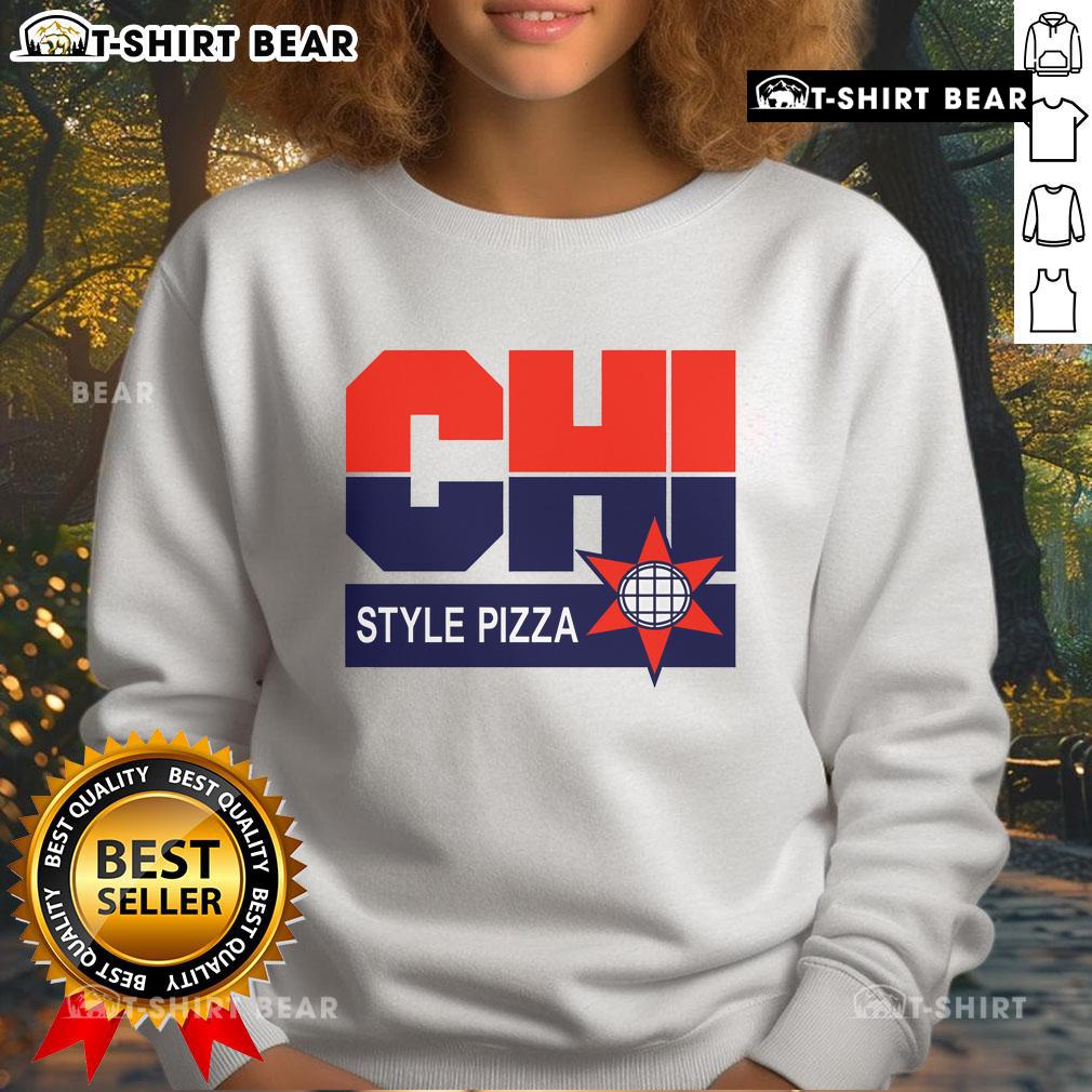 Cozy Top CHI Dream Team Style Pizza Sweatshirt featuring vibrant pizza graphics, perfect for casual wear and pizza lovers.