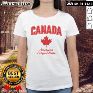 Top Canada America's Largest State Ladies Tee featuring a stylish design and vibrant colors for comfortable casual wear.