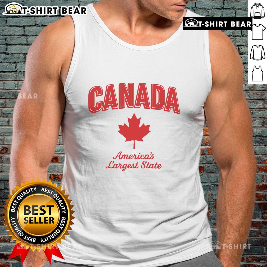 Top Canada America's Largest State Tank Top featuring a stylish design and vibrant colors, perfect for casual wear.