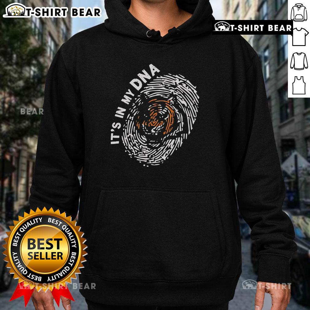 Top Cincinnati Bengals In My DNA logo hoodie featuring vibrant colors and bold team branding, perfect for fans.