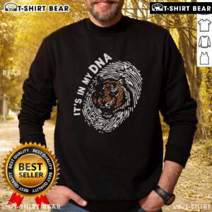Alt Text: Cozy Cincinnati Bengals sweatshirt featuring a unique DNA logo design, perfect for fans and casual wear.