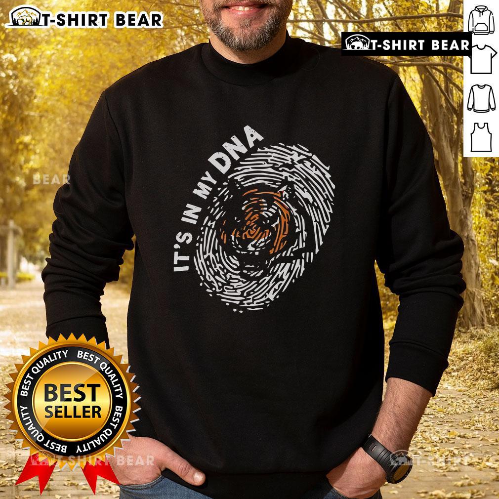 Alt Text: Cozy Cincinnati Bengals sweatshirt featuring a unique DNA logo design, perfect for fans and casual wear.